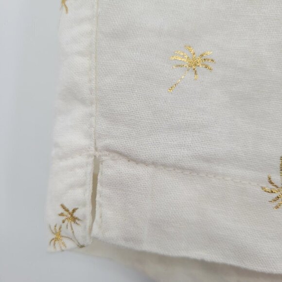 Old Navy Everyday Linen Blend Gold Palm Trees Shorts - Picture 7 of 11